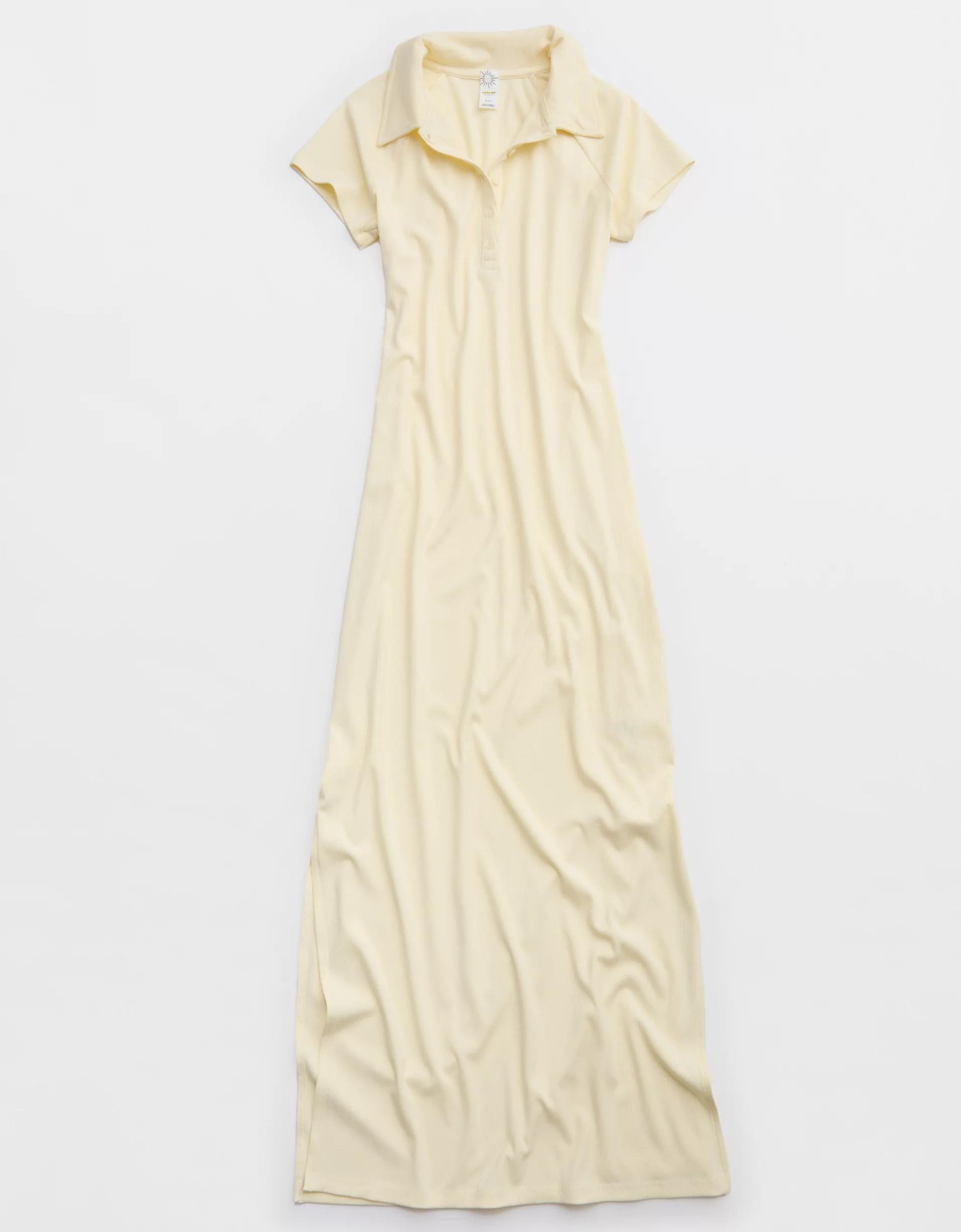 OFFLINE By Aerie Thumbs Up Heavyweight Polo Maxi Dress Product Image