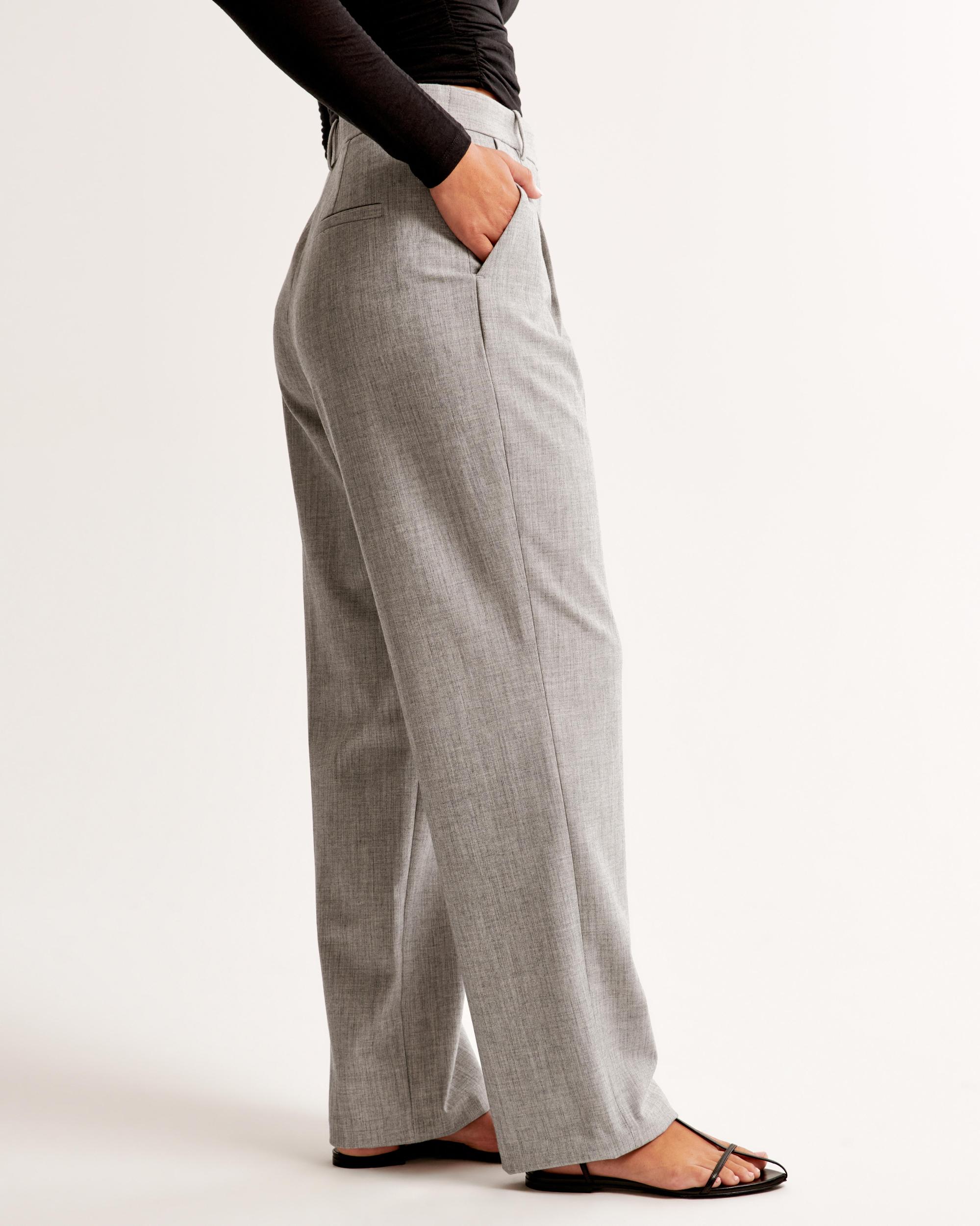 Curve Love A&F Quinn Tailored Straight Pant Product Image