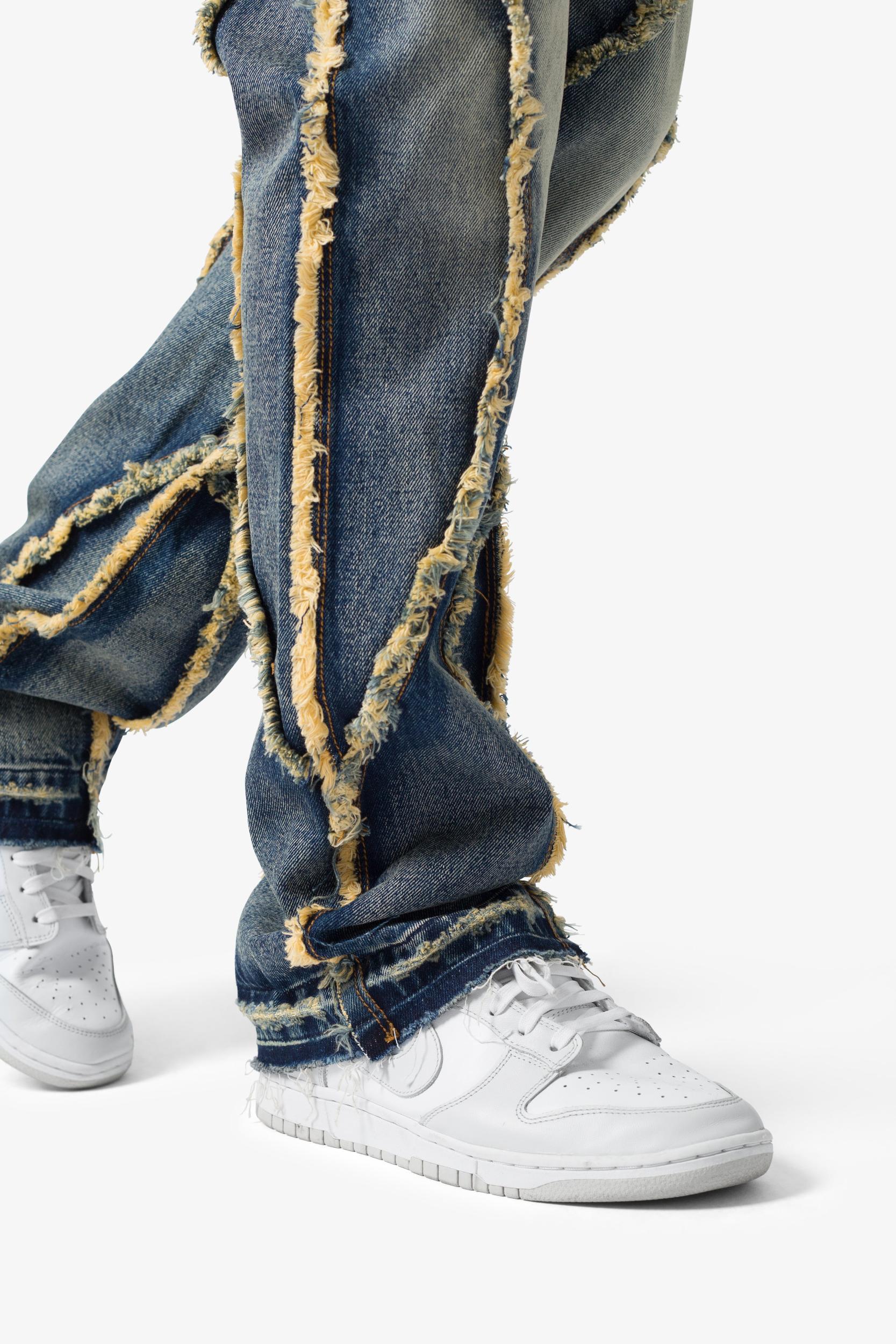 B638 Ethereal Flare Rip Denim - Medium Blue Product Image