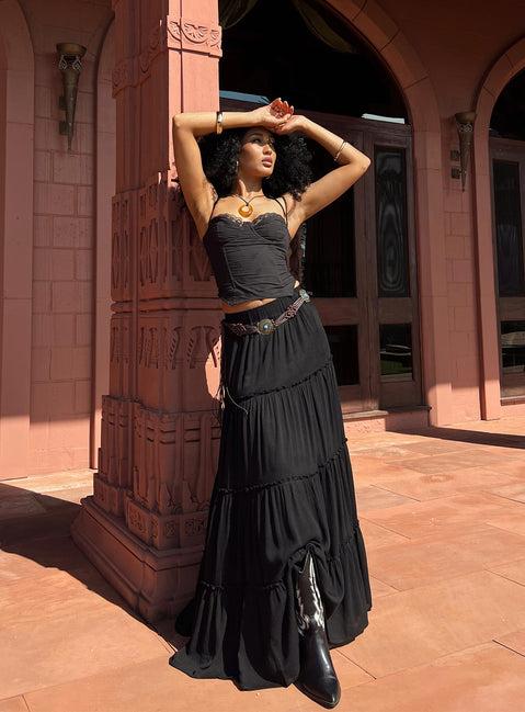 Miriah Maxi Skirt Black Product Image