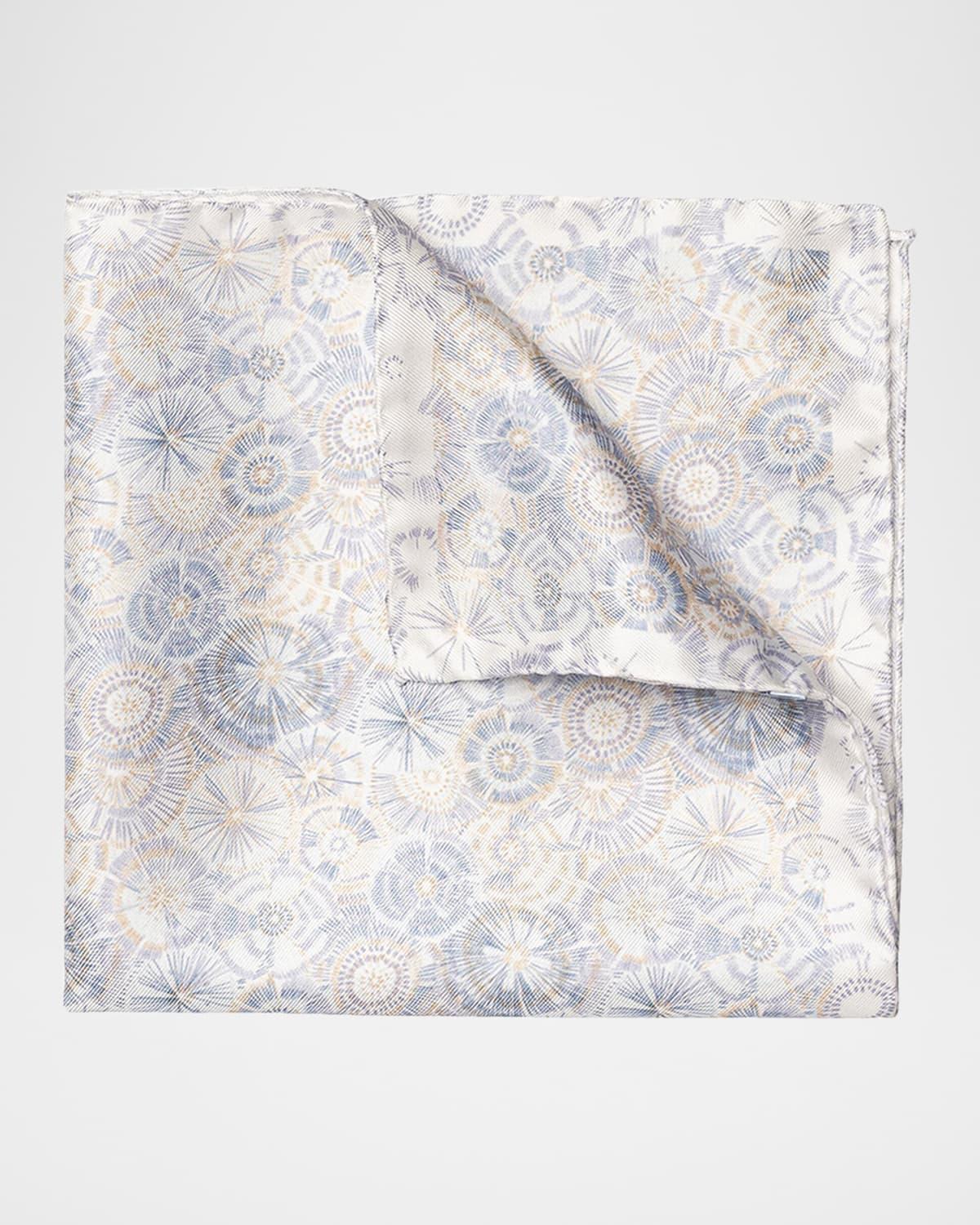 Mens Floral Geometric Silk Pocket Square Product Image