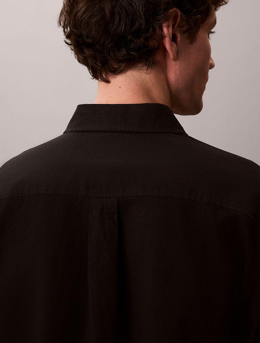 Linen Cotton Classic Button-Down Shirt Product Image