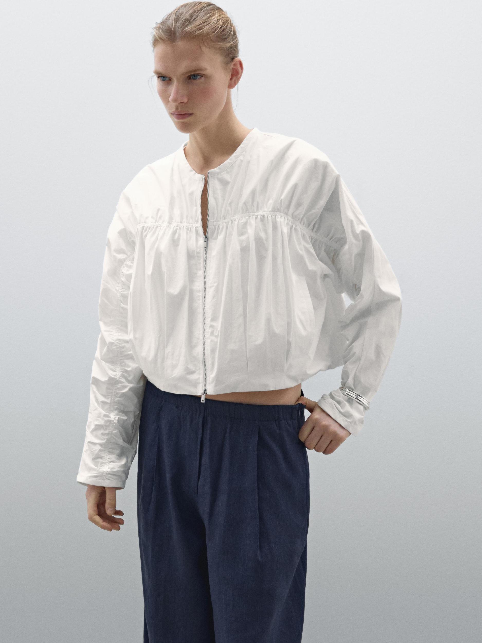 Straight fit flowing linen blend trousers Product Image