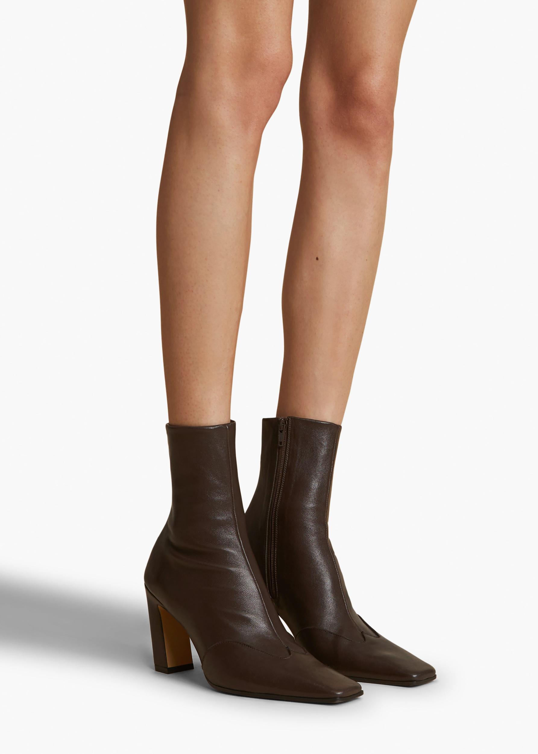 Nevada Stretch High Boot in Dark Brown Nappa Leather Product Image