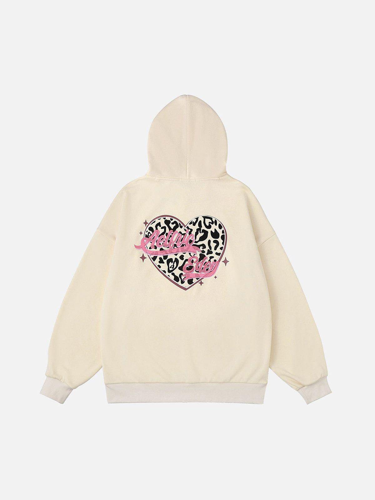Aelfric Eden Leopard Heart Graphic Pullover Hoodie Product Image