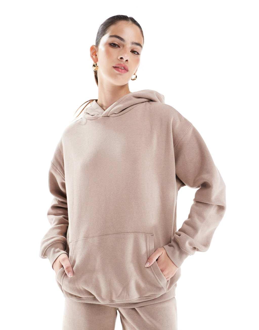 Cotton On classic fleece hoodie in mocha - part of a set Product Image