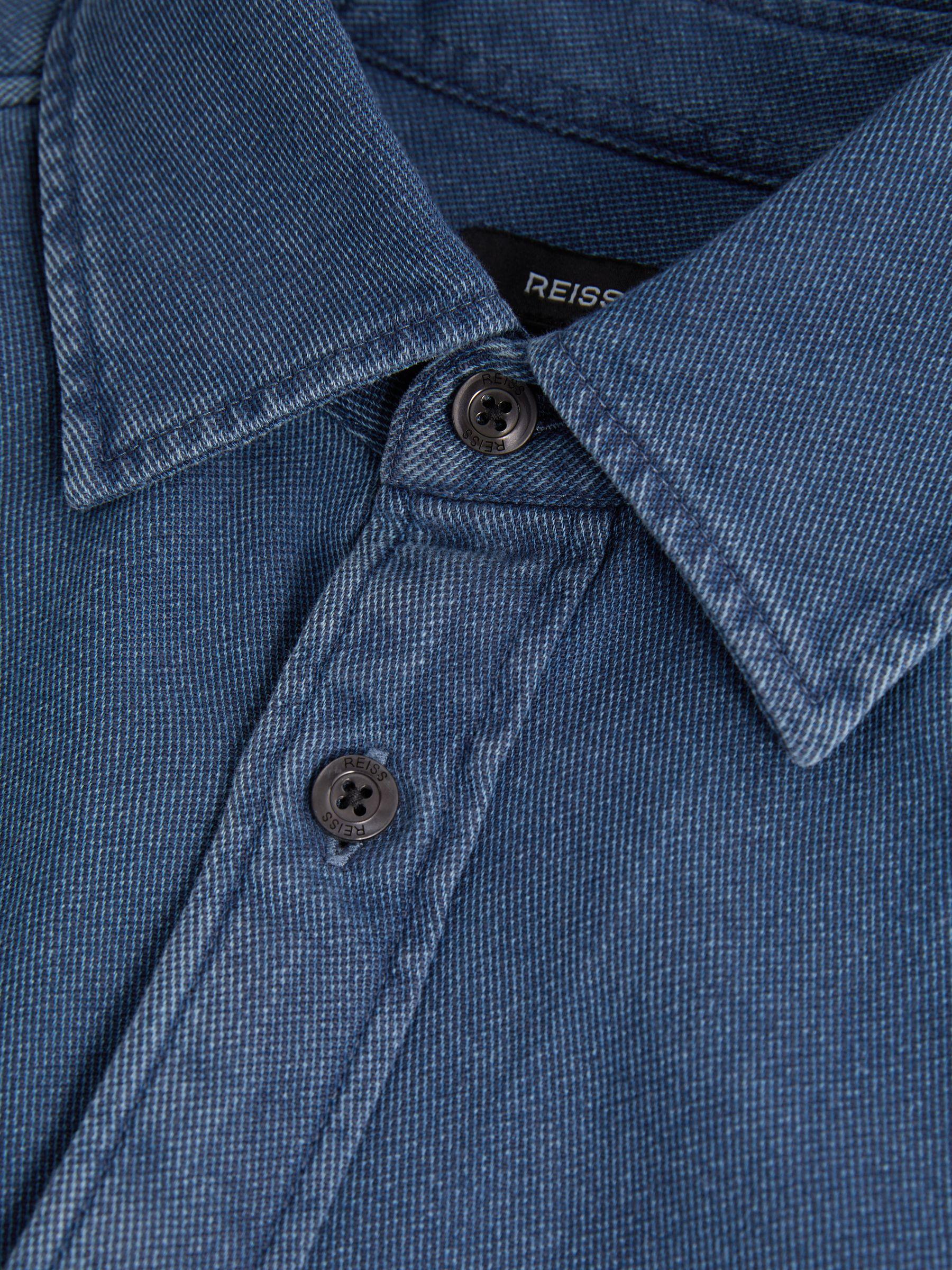Mcilroy Indigo Blue Textured Denim Overshirt Product Image