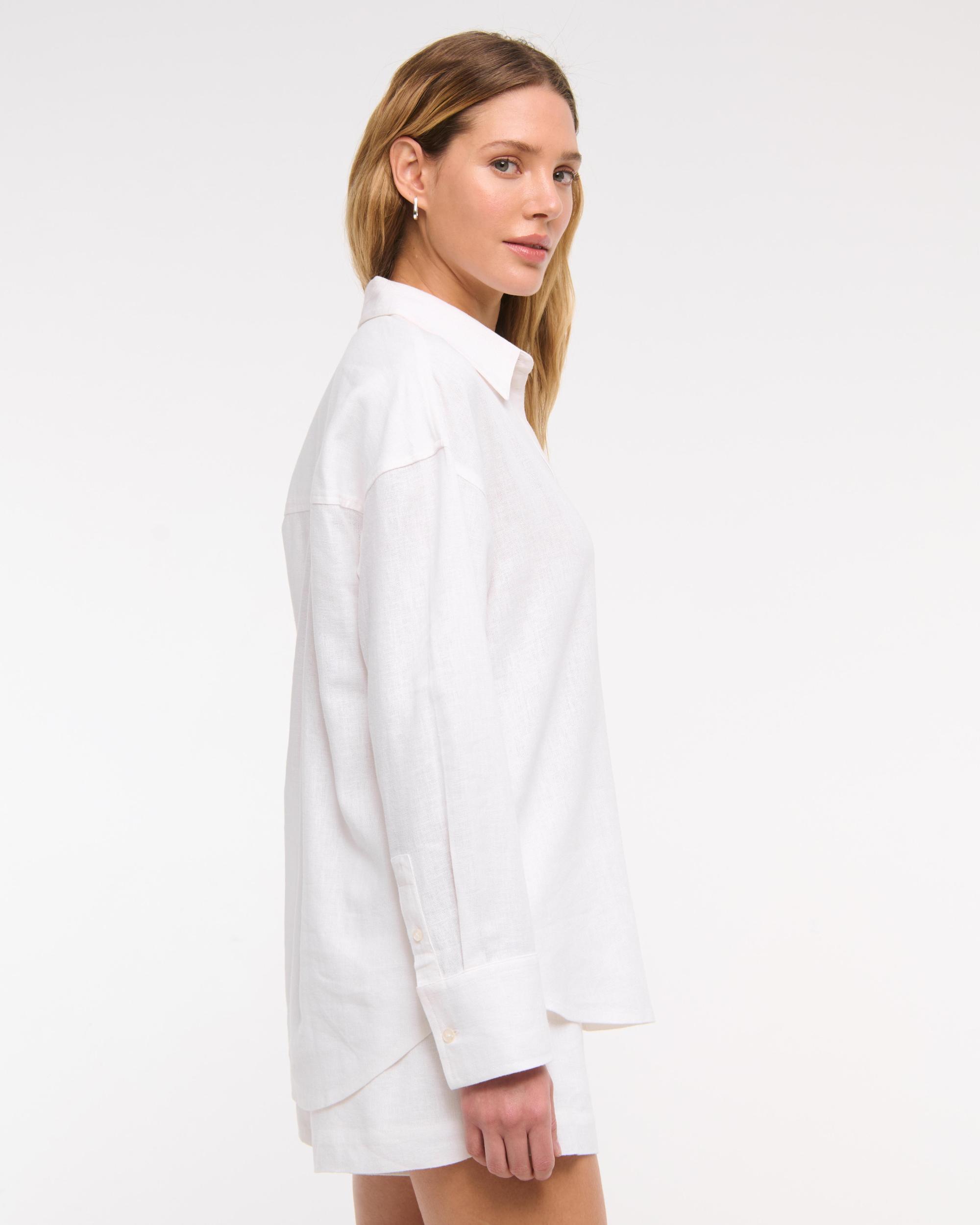 Oversized Linen-Blend Shirt Product Image