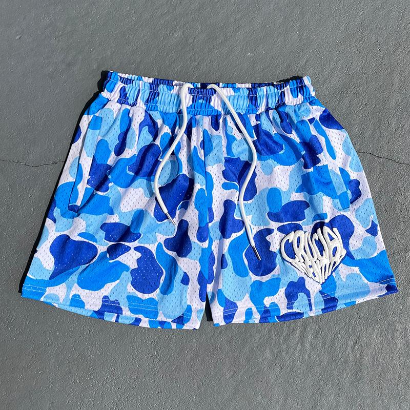 Camo Puff Printed Mesh Shorts Product Image