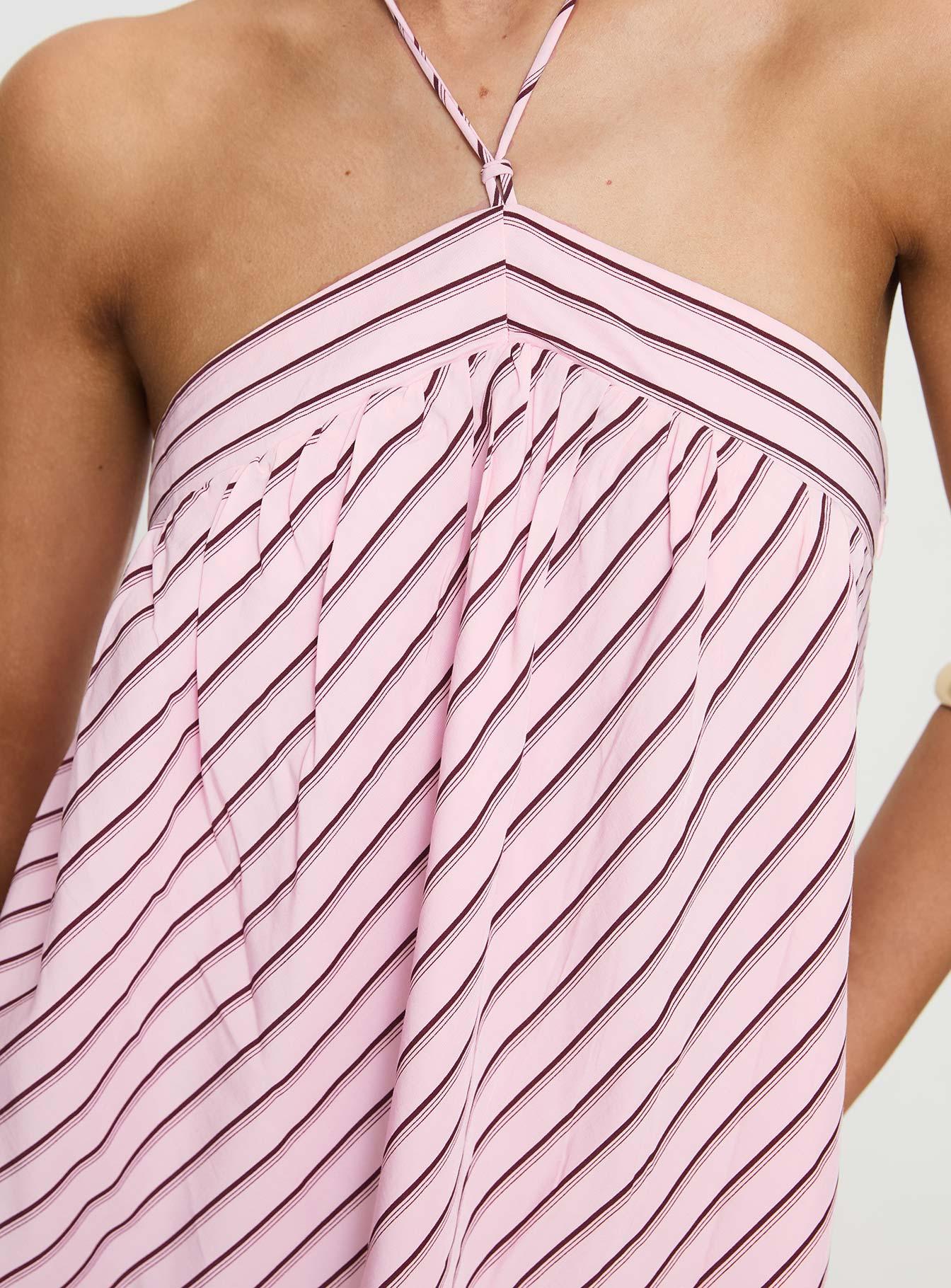 Moonlit Mini Dress Pink Stripe Product Image