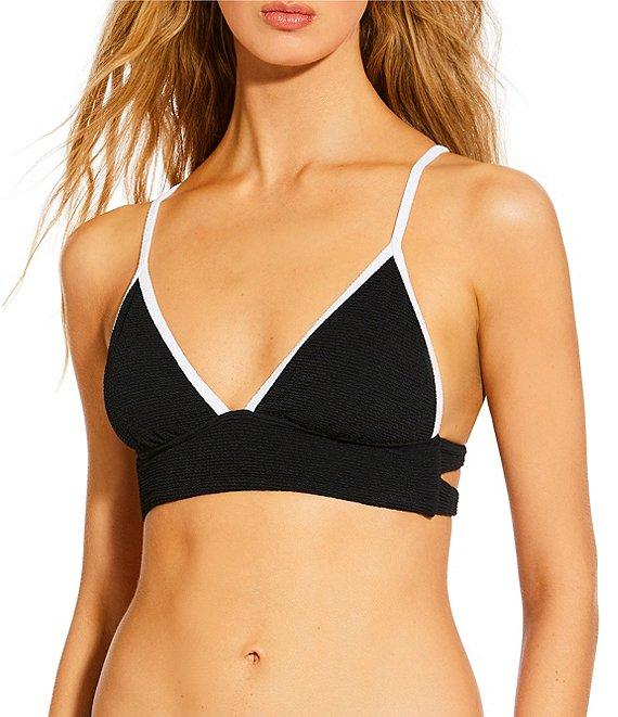 GB Solid Scrunchie Trim Detail Tie Side Hipster Swim Bottom Product Image