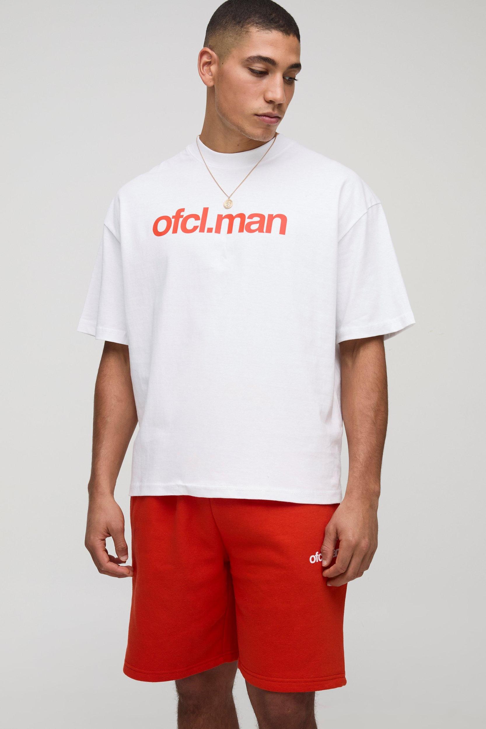 Oversized Boxy Extended Neck Ofcl Man T-Shirt and Short Set | boohooMAN USA Product Image