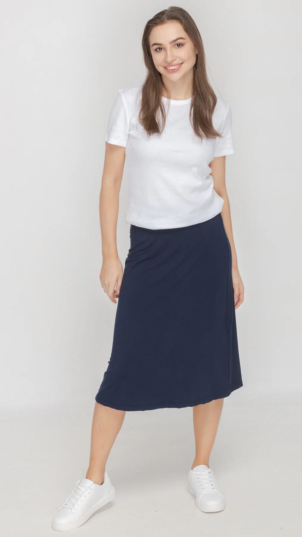 Jersey Flare Midi Skirt Product Image