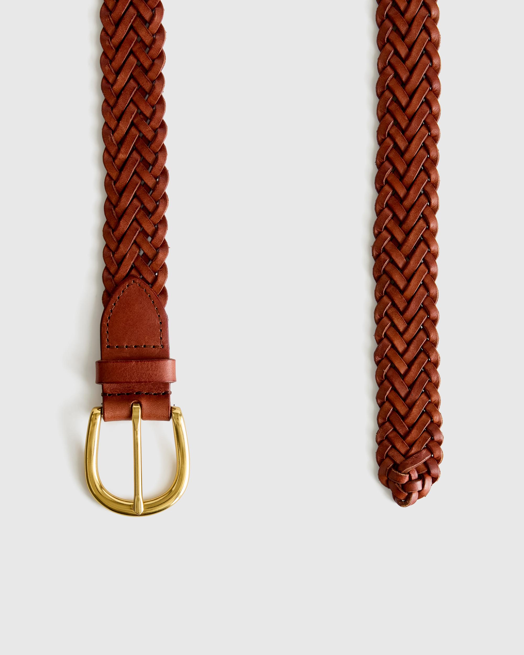 Quince | Women's Josie European Leather Braided Belt Size XL, Italian Leather Product Image