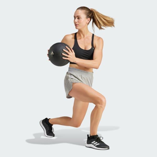 adidas Pacer Training 3-Stripes Woven Mid-Rise Shorts Mgh Solid Grey XL Womens Product Image