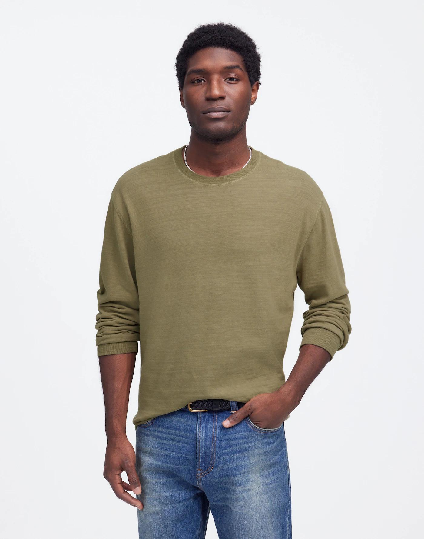 Heavyweight Slub Cotton Long-Sleeve Tee Product Image