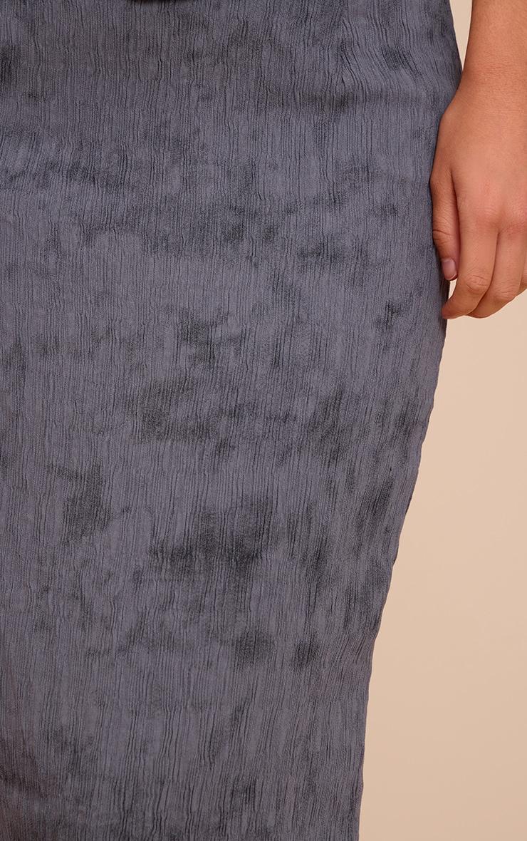 Charcoal Textured Printed Maxi Skirt Product Image