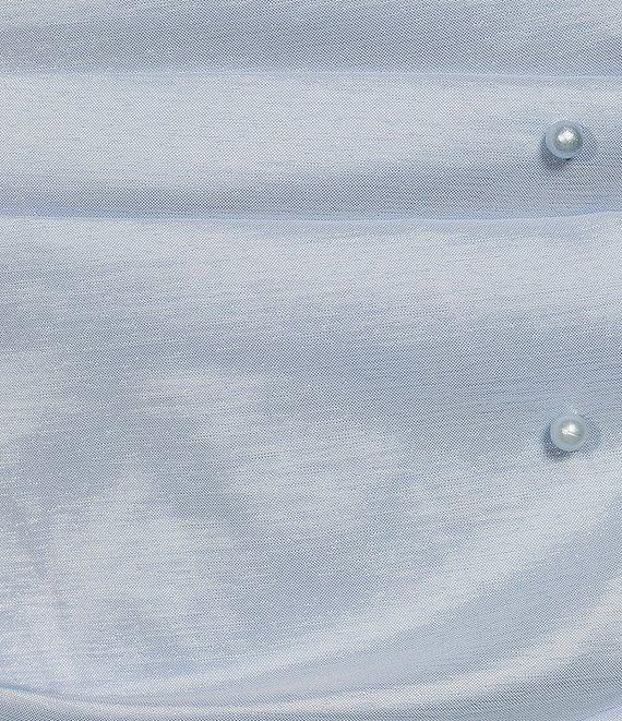 Allison & Kelly Strapless Pearl Taffeta Bow Back Mini Train Dress Product Image