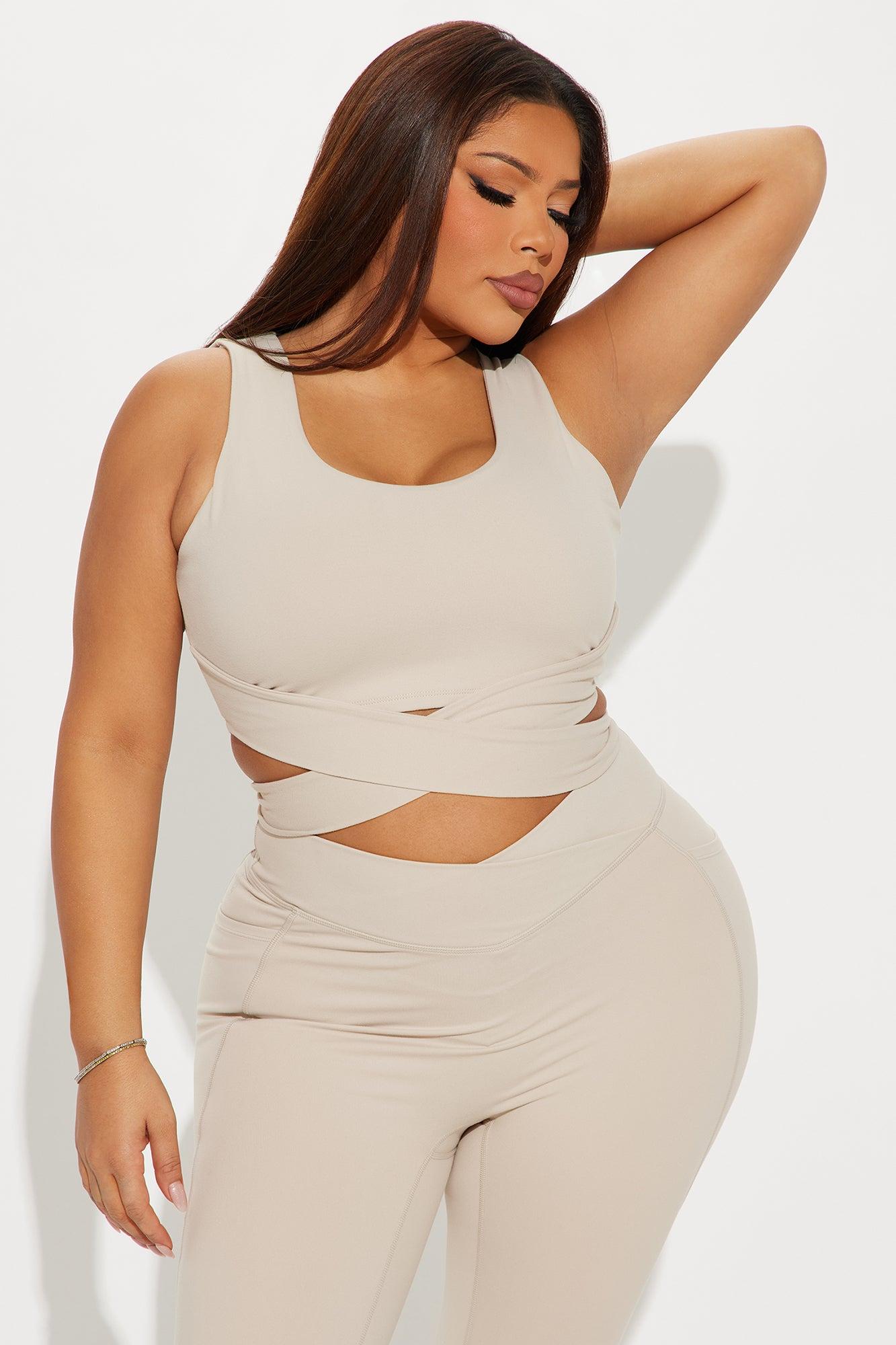 Lean Into It Super Soft Active Top - Light Taupe Product Image