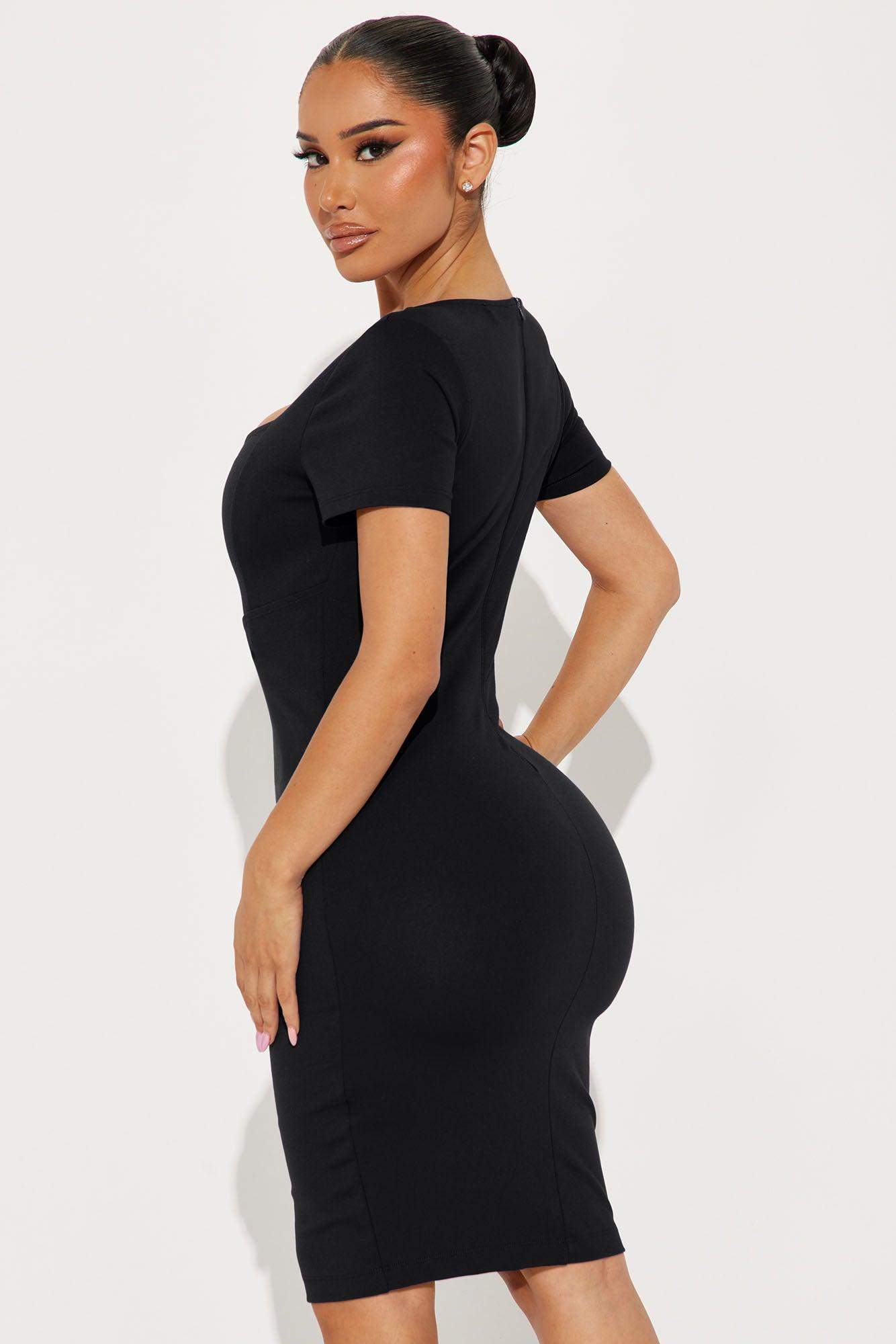 Donna Ponte Midi Dress - Black Product Image