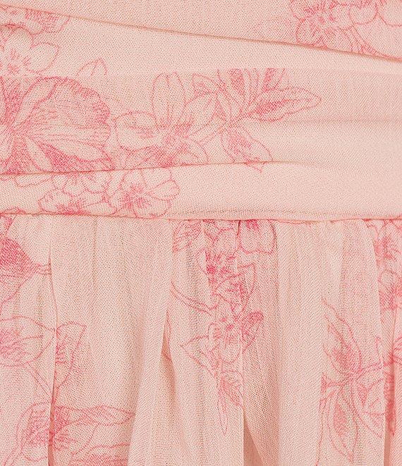 B. Darlin Floral Print Sweetheart Neck Long Sleeve Ruffle Dress Product Image