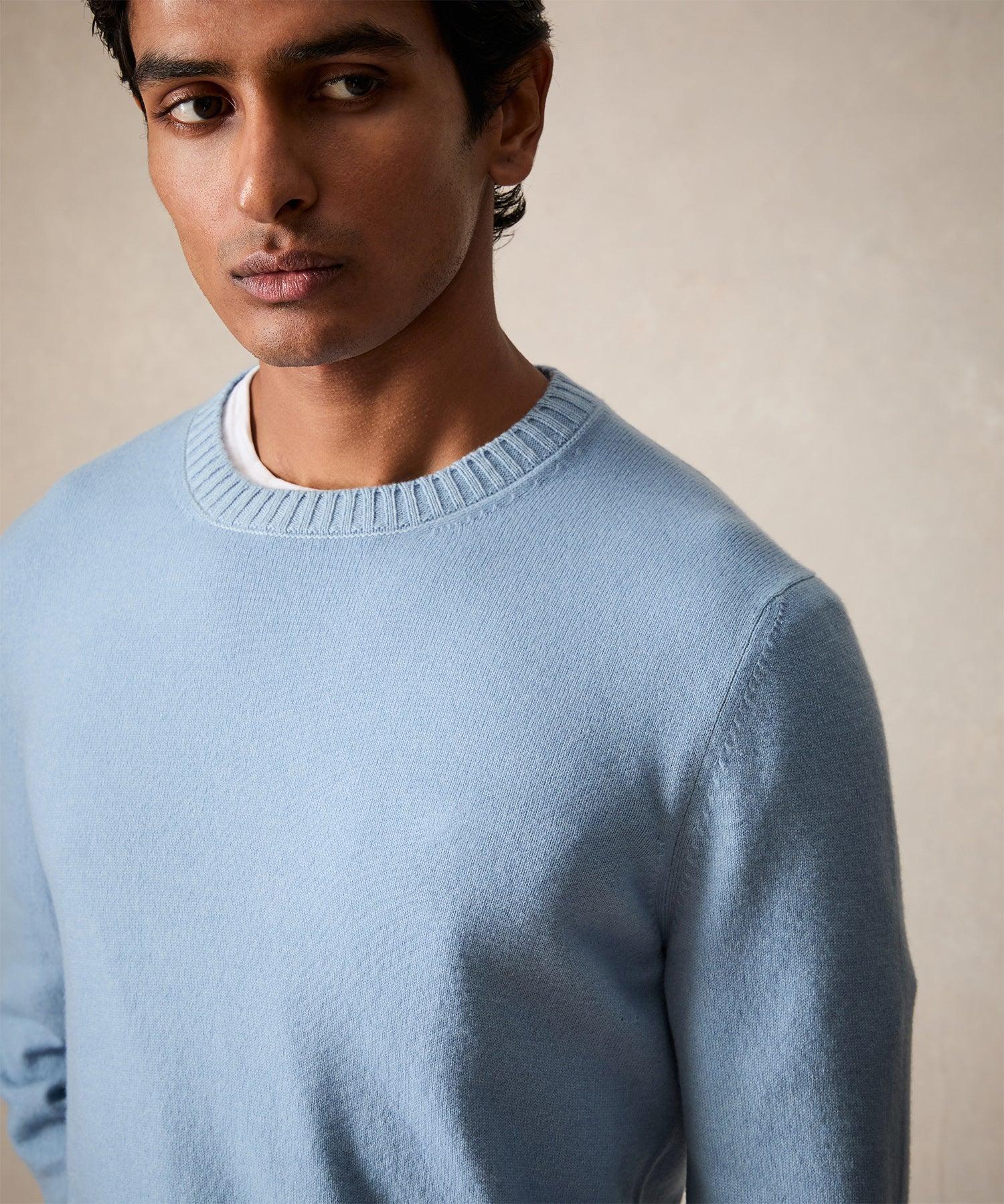 Italian Garment Dyed Wool Cashmere Crewneck Sweater Product Image