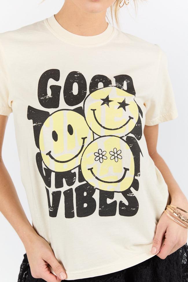 Good Times Great Vibes Ivory Graphic Tee SALE Product Image