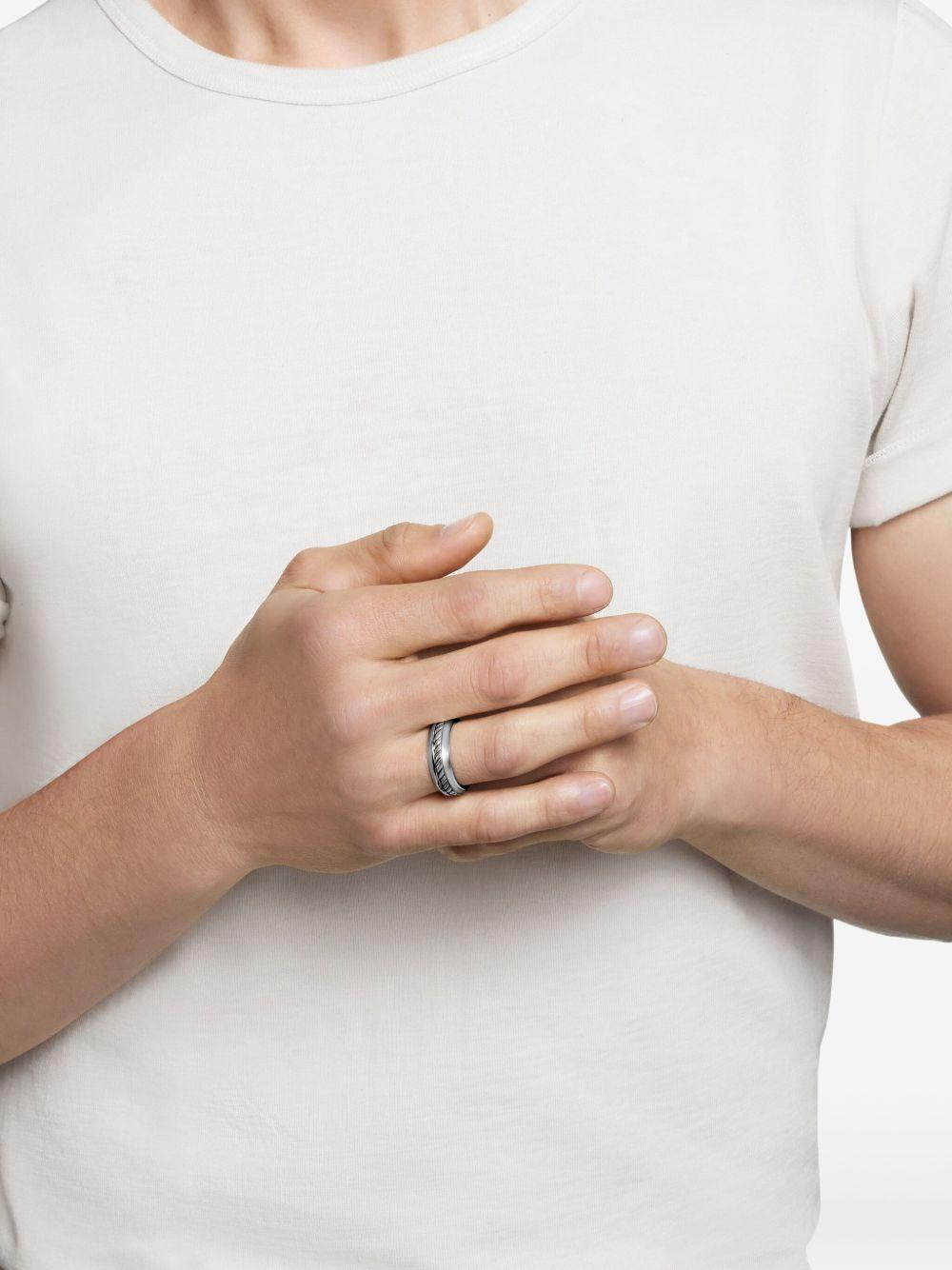 sterling silver Cable Inset band ring (8mm) Product Image