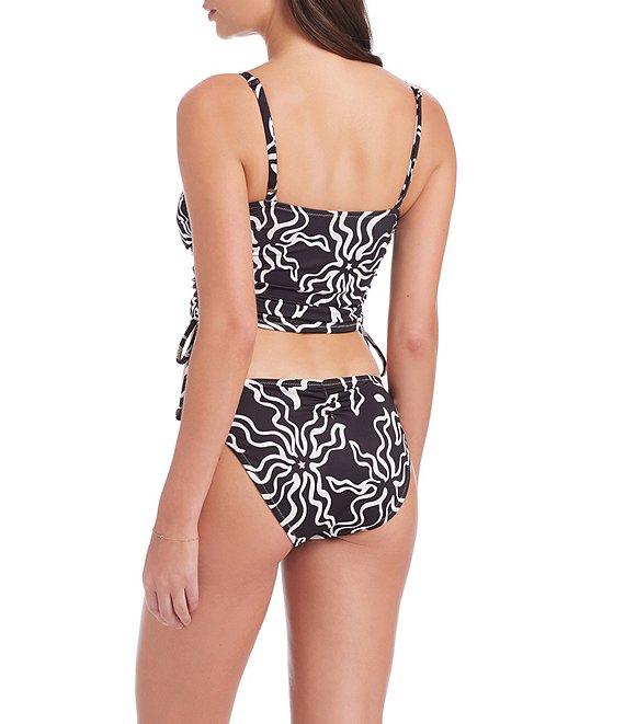 Sanctuary Beach Conversation Mix Pattern Printed Cinch Back Hipster Swim Bottom Product Image