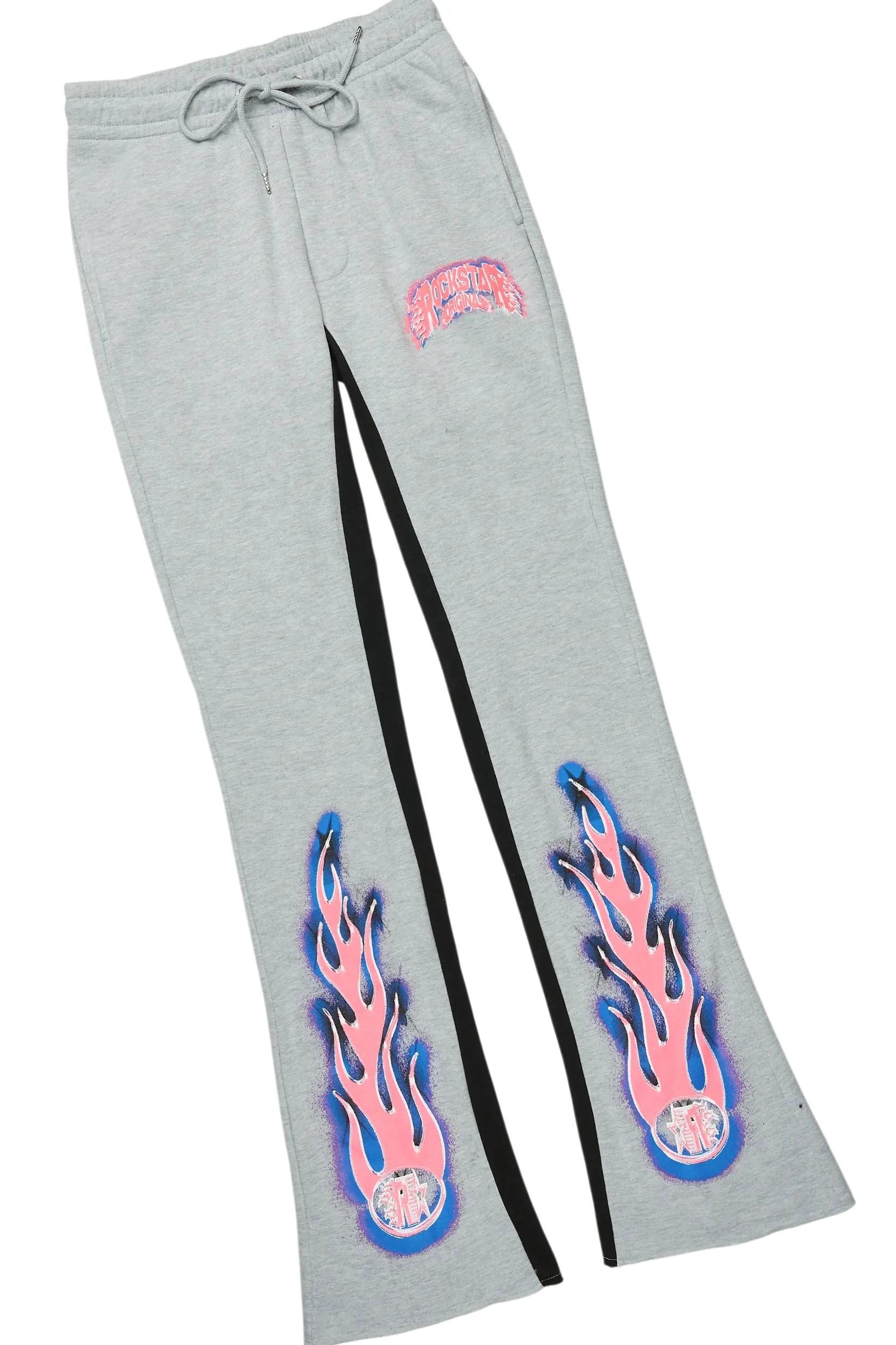 Cairo Heather Grey Hoodie/Baggy Track Pant Set Male Product Image