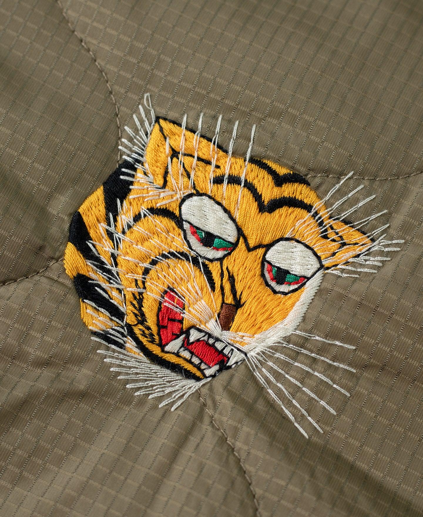 Vietnam War Quilted Padded Souvenir Jacket - Olive Product Image