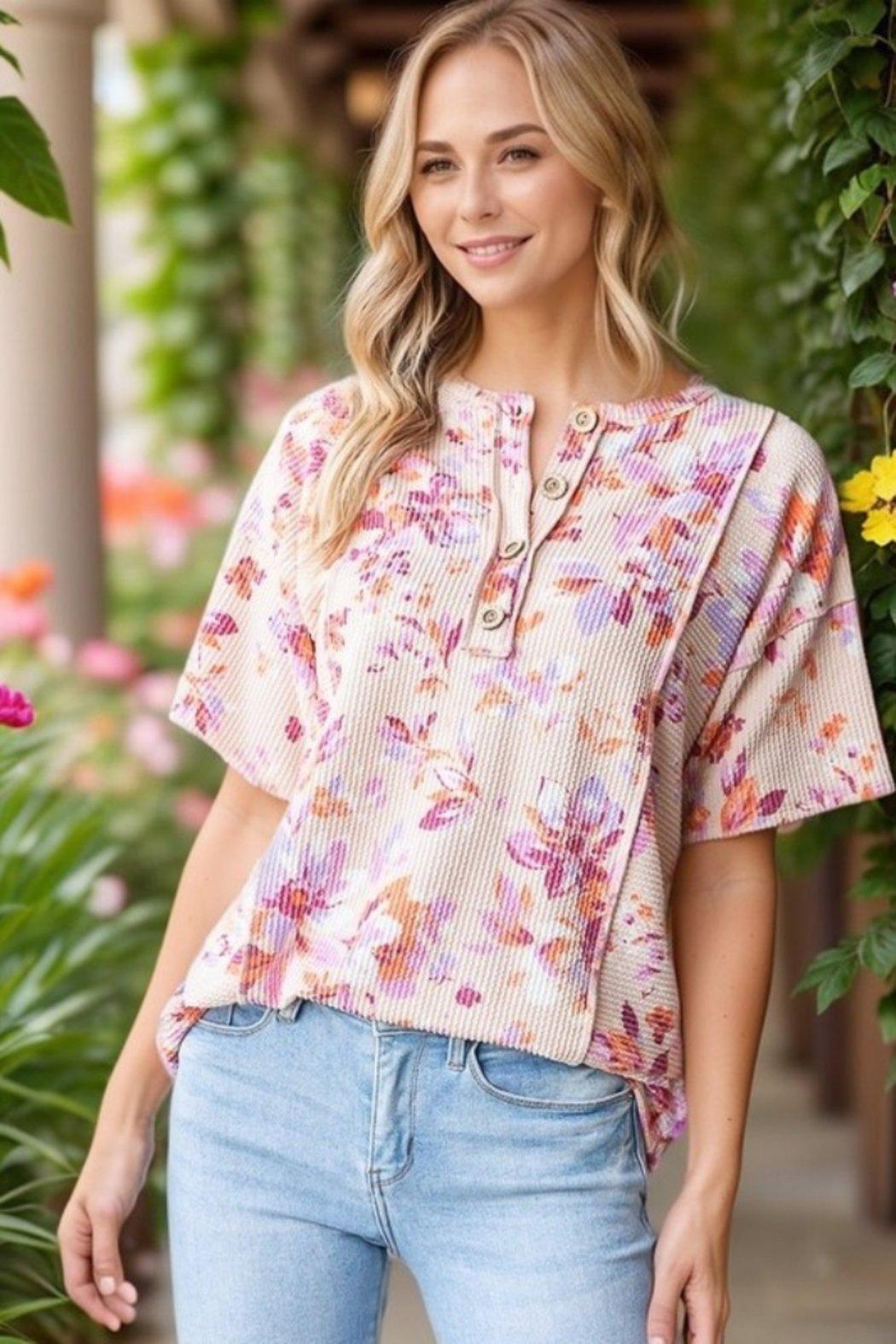 Floral Urban Ribb Top Product Image