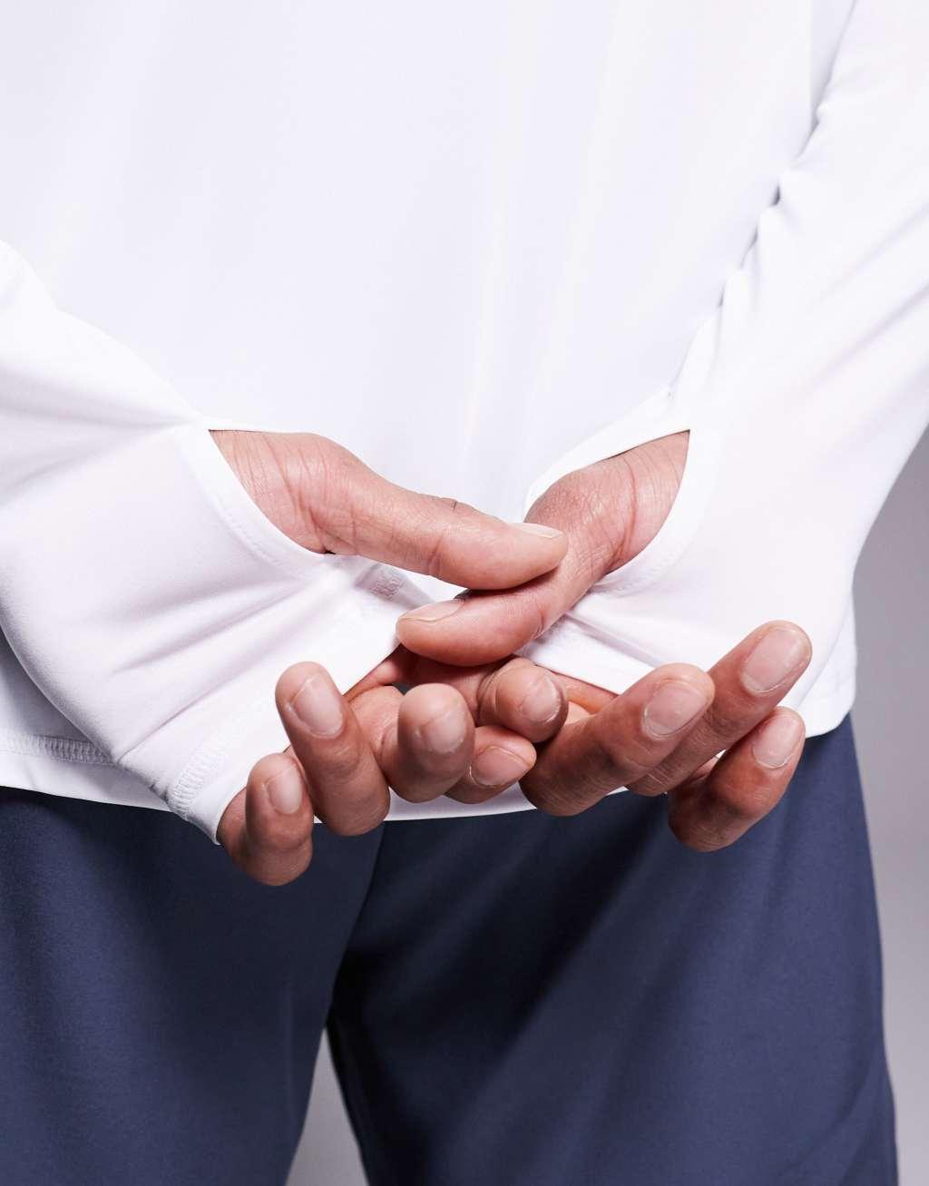 4505 regular fit quick dry long sleeve mock neck running t-shirt in white  Product Image