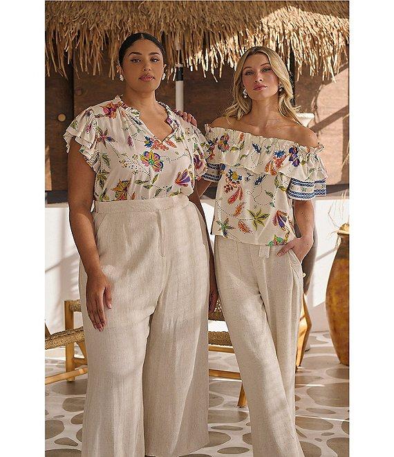 Sugarlips Step Up Linen High Rise Wide Leg Pant Product Image