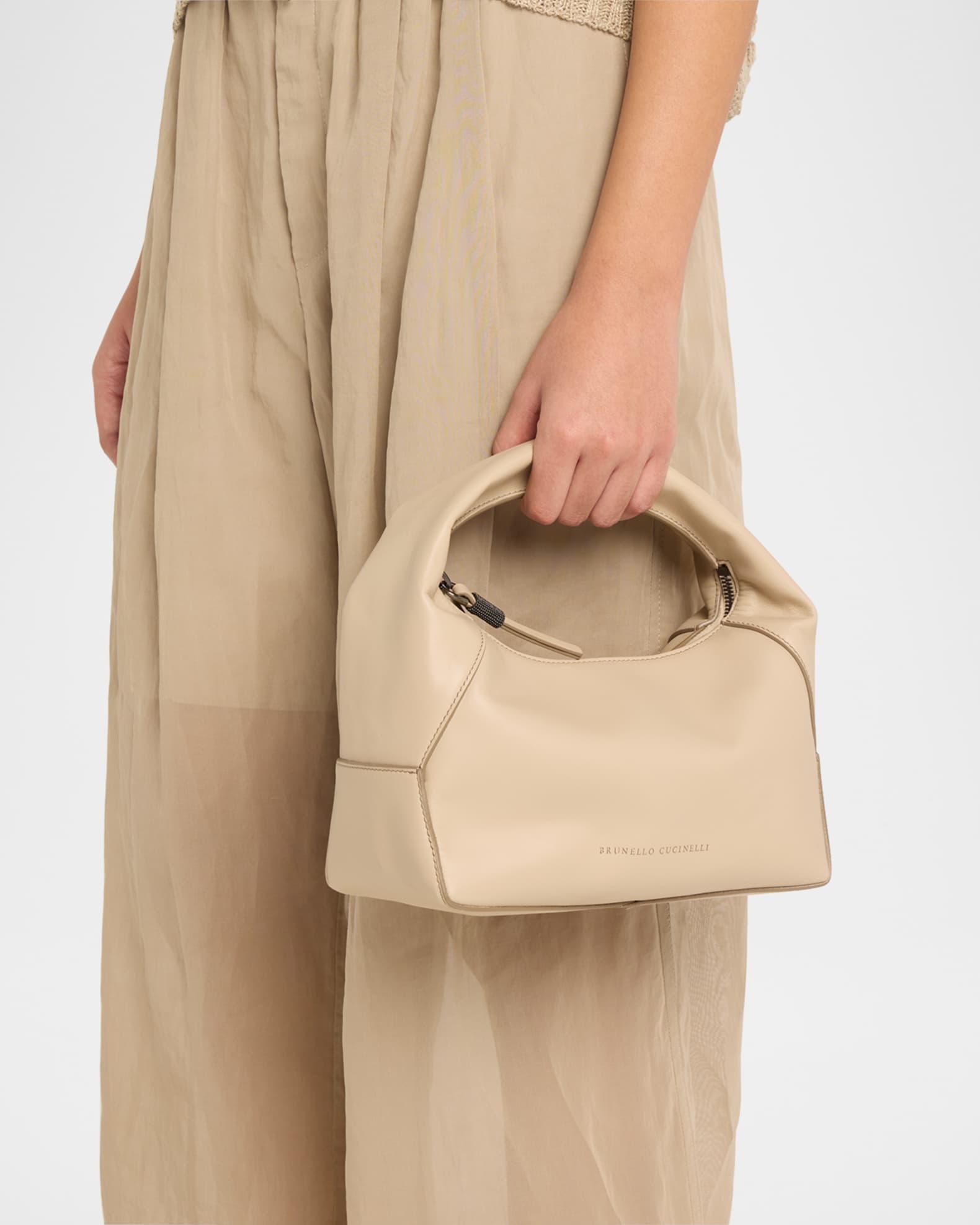 Zip Leather Top-Handle Bag Product Image