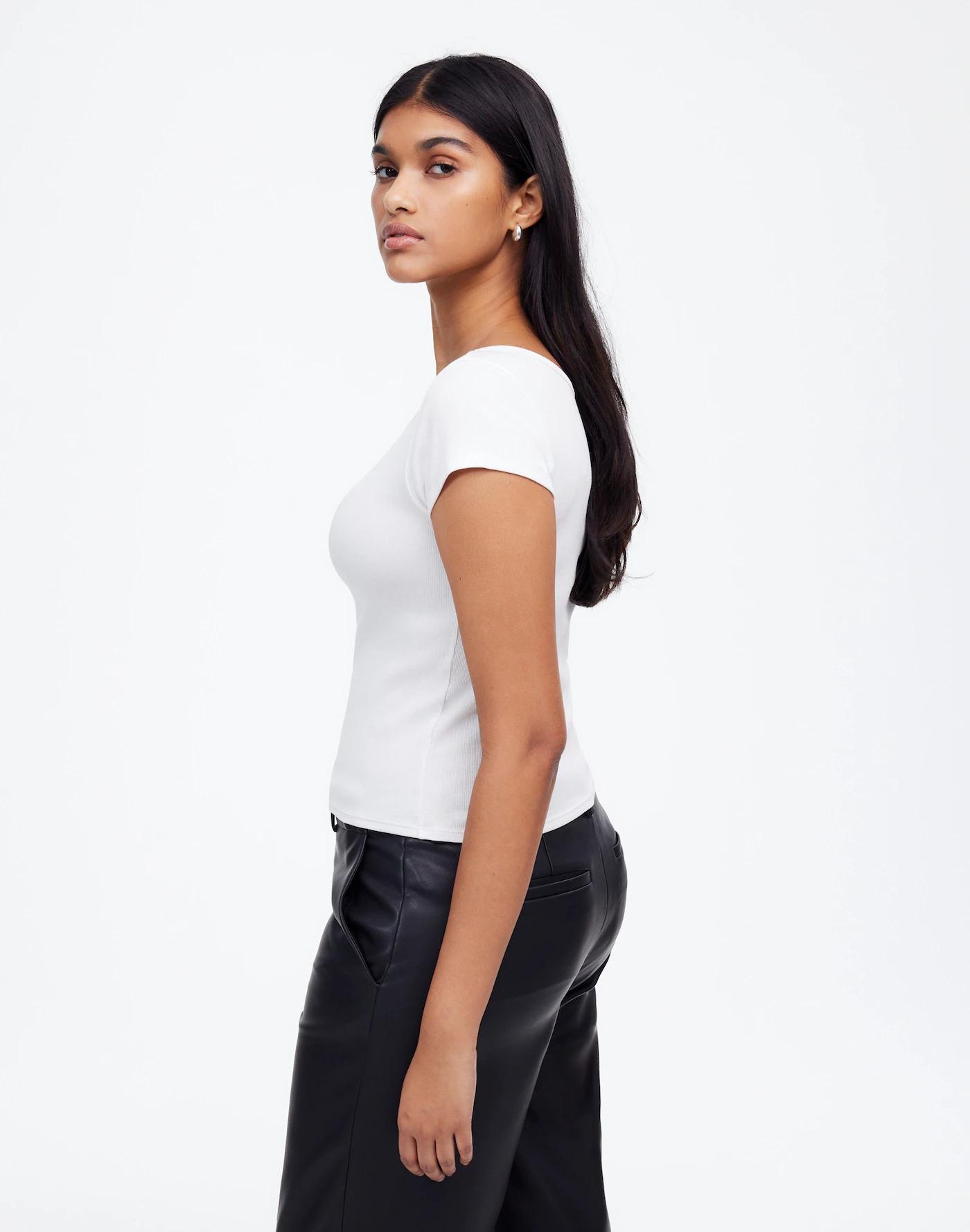 (Re)generative Cotton Ribbed Cap-Sleeve Tee Product Image