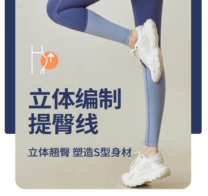 High Waist Two Tone Yoga Leggings Product Image