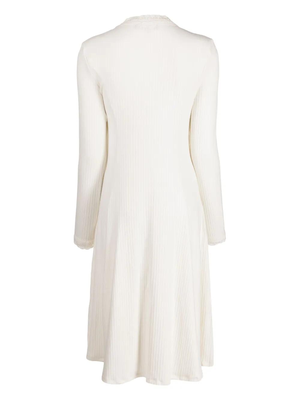 ribbed V-neck midi dress Product Image