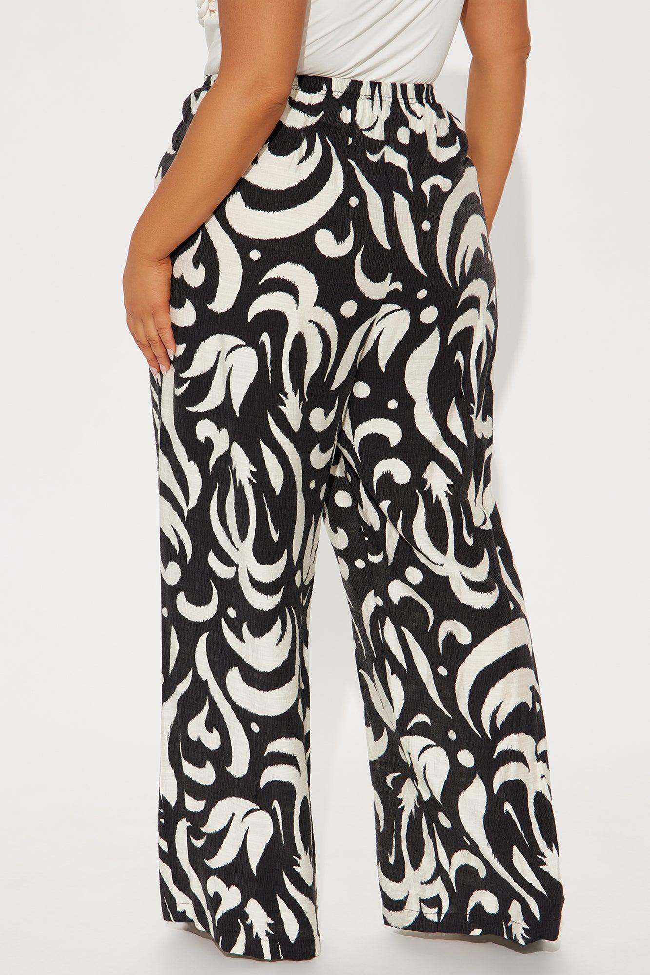 Always Classy Abstract Wide Leg Pant - Black/combo Female Product Image