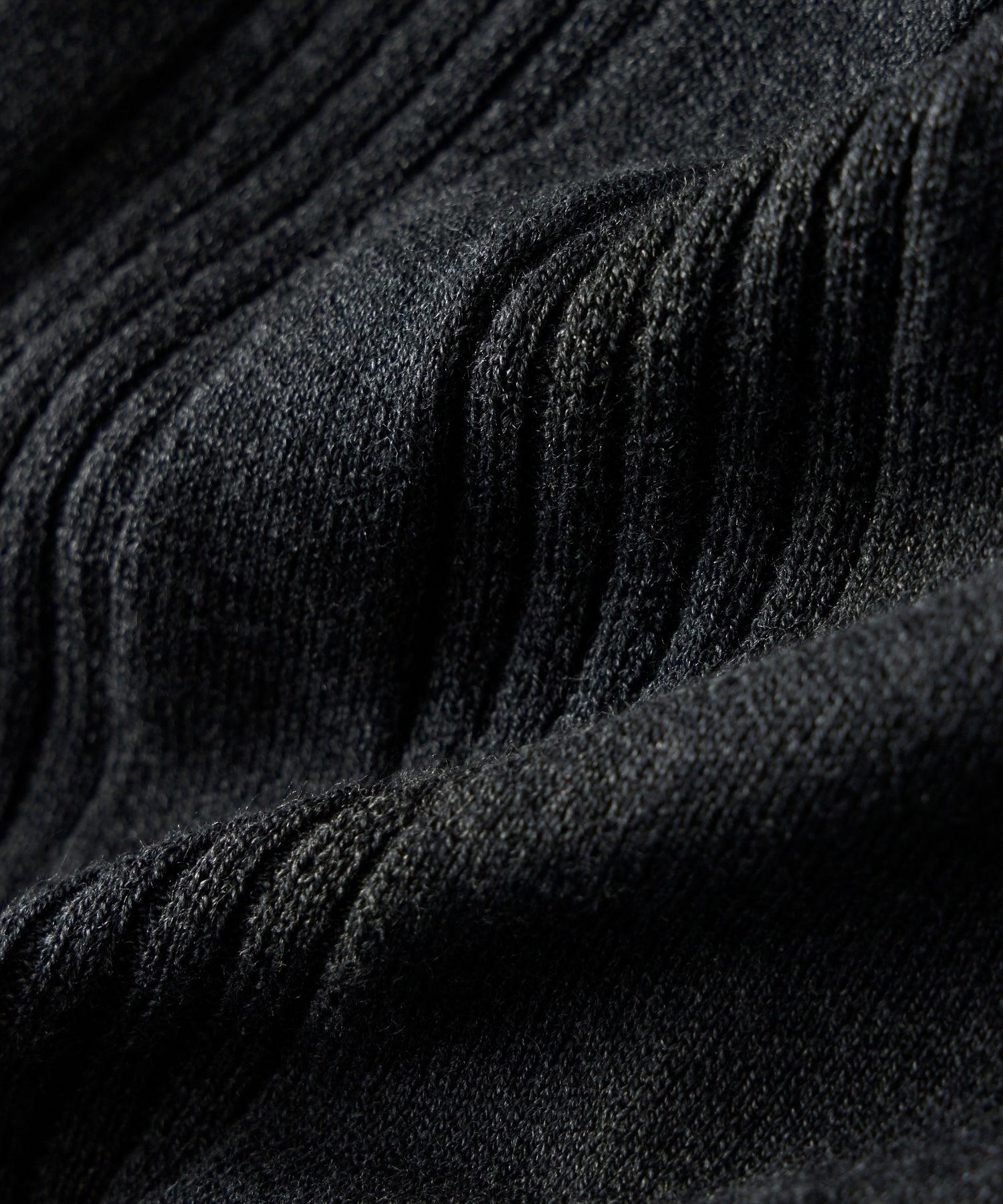 Cropped Silk-Cotton Tipped Full-Placket Sweater Polo Product Image