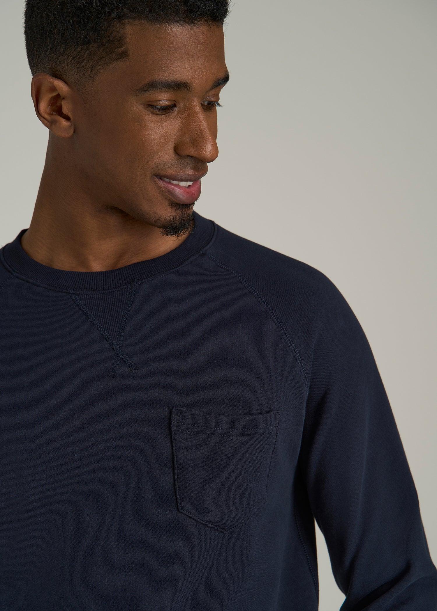 Wearever 2.0 French Terry Crewneck Sweatshirt for Tall Men in Evening Blue Male Product Image