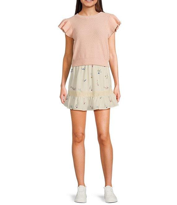 Sadie & Sage Ruffle Cap Sleeve Sweater Top Product Image