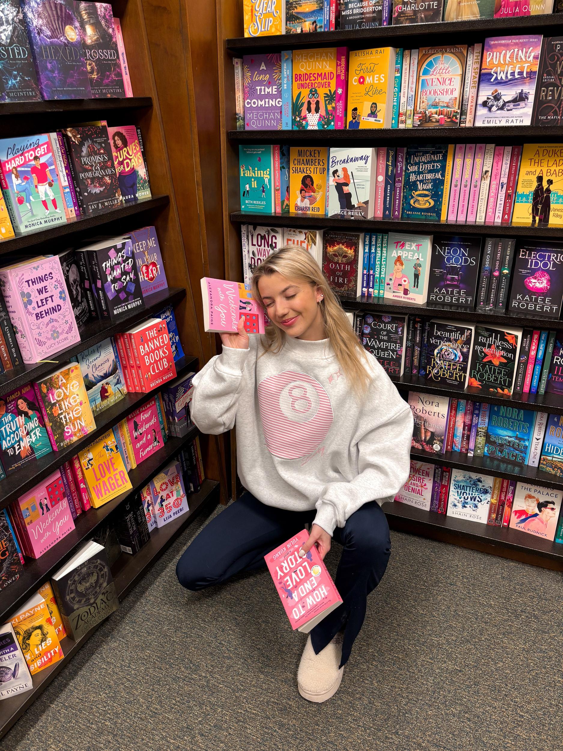 Pearl Grey Lucky You 8 Ball Mockneck Embroider Sweatshirt Product Image