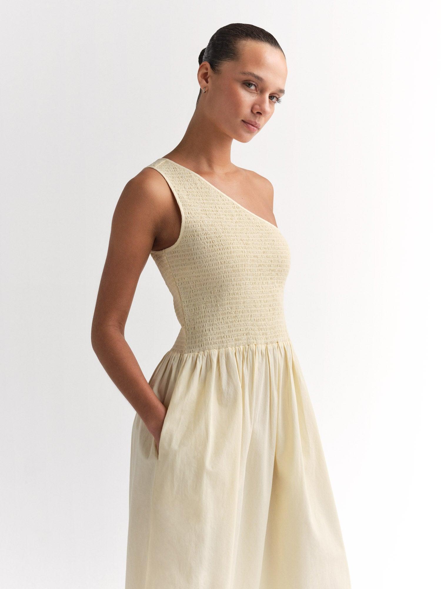 Organic Poplin Asymmetrical Dress Female Product Image