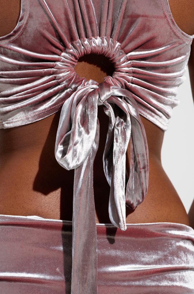 FLAUNT IT VELVET MOCK NECK BLOUSE Product Image