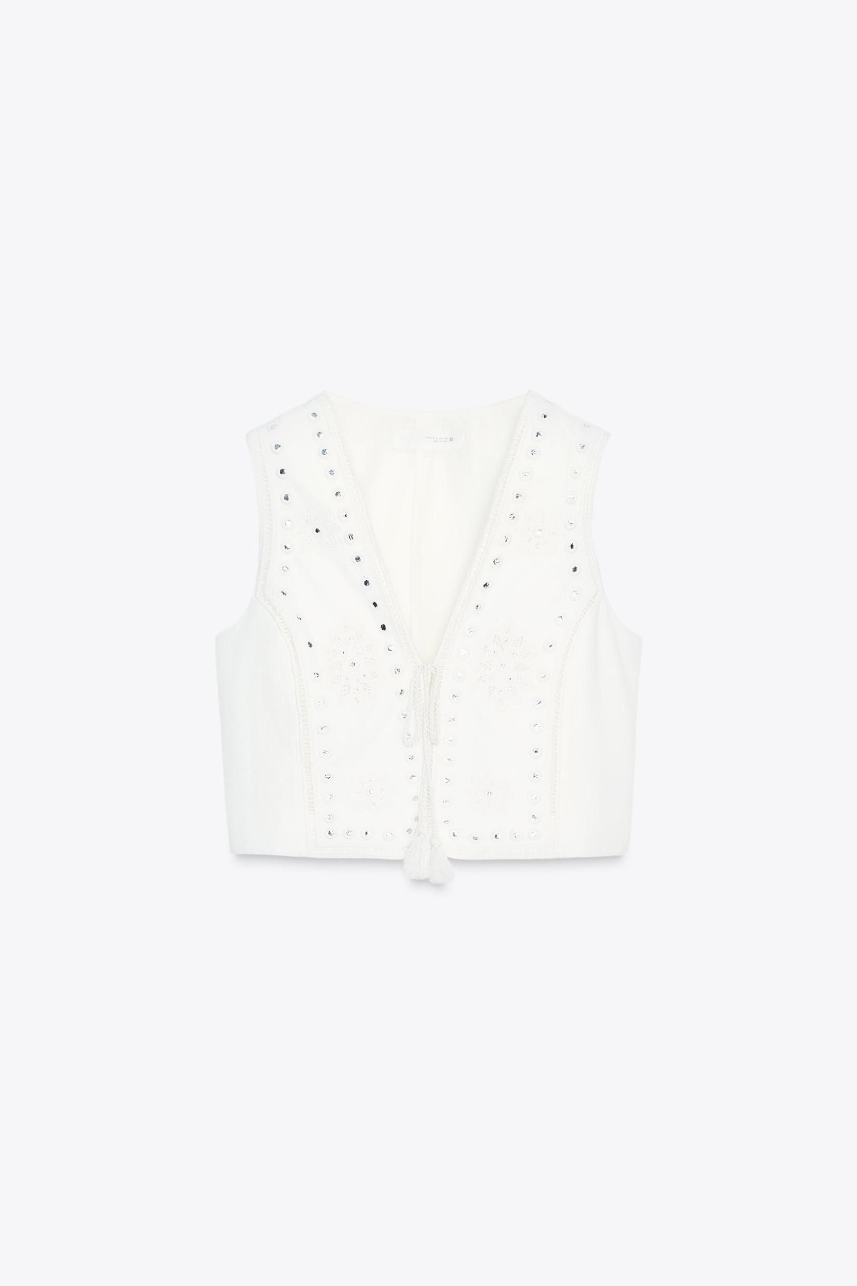 EMBROIDERED MIRROR VEST TOP Product Image