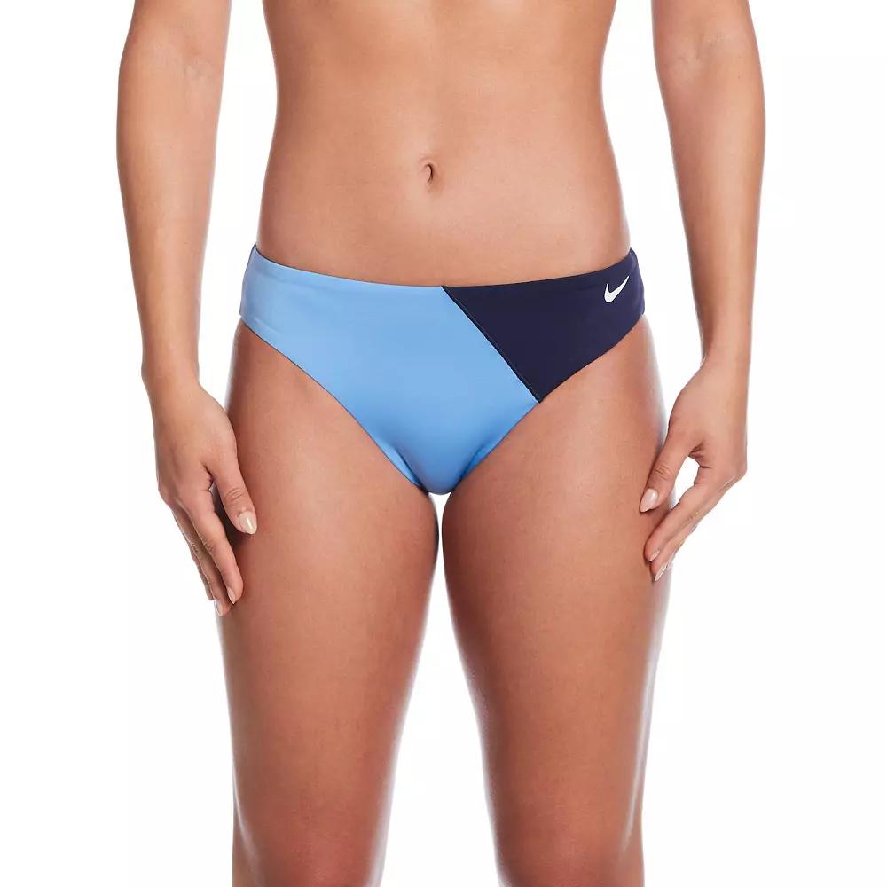 Nike Womens Colorblock Hipster Bikini Swim Bottom Black Navy Product Image