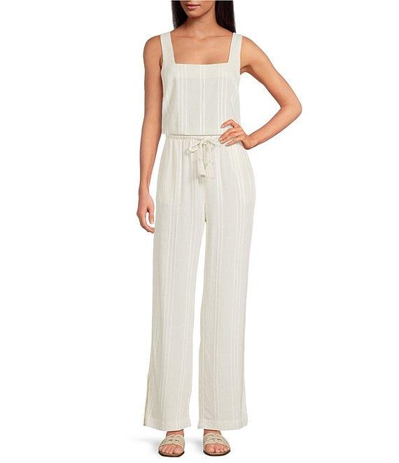 Cloth & Stone Knit Mid Rise Striped Tie Waist Wide Leg Coordinating Pants Product Image