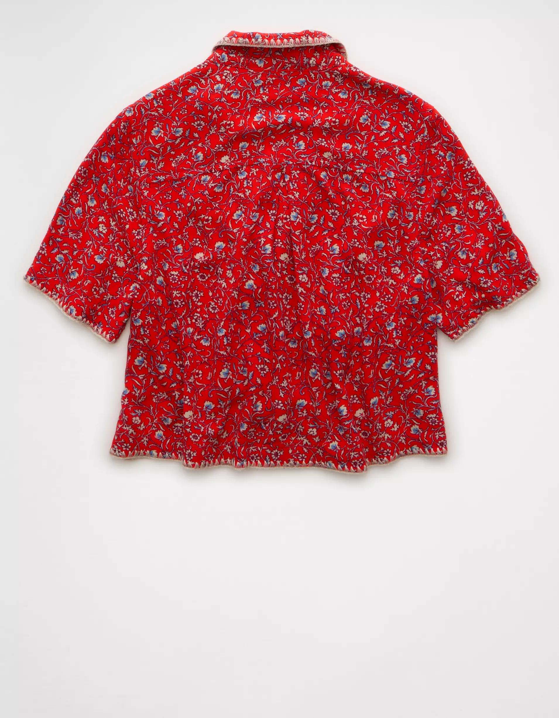 AE Floral Button-Up Shirt Product Image