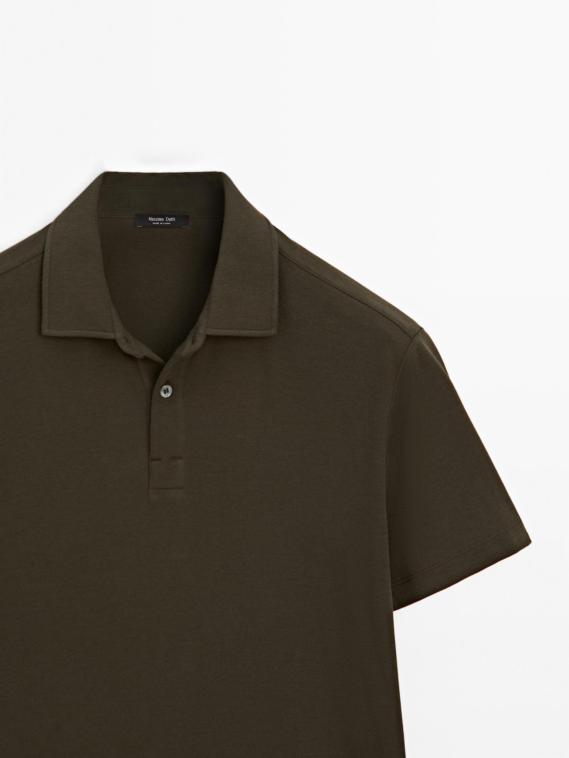 Cotton blend short sleeve polo shirt Product Image